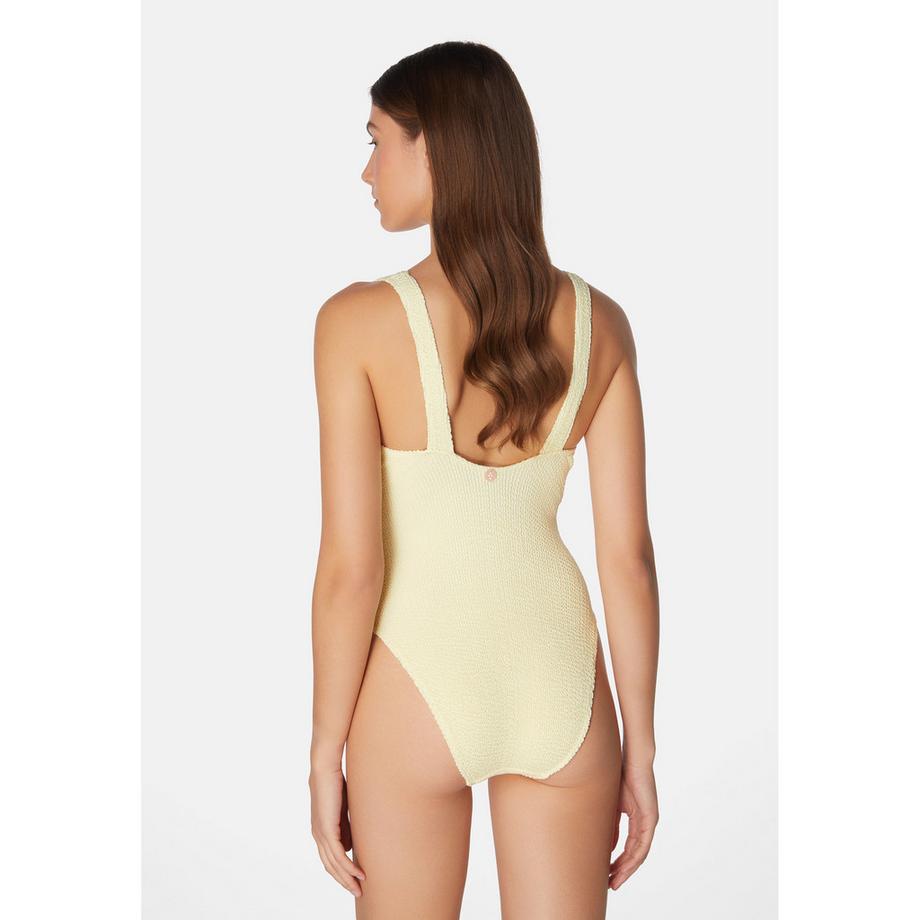 Sorbet Island Ariel Strukturierter Plunge Neck Badeanzug  
