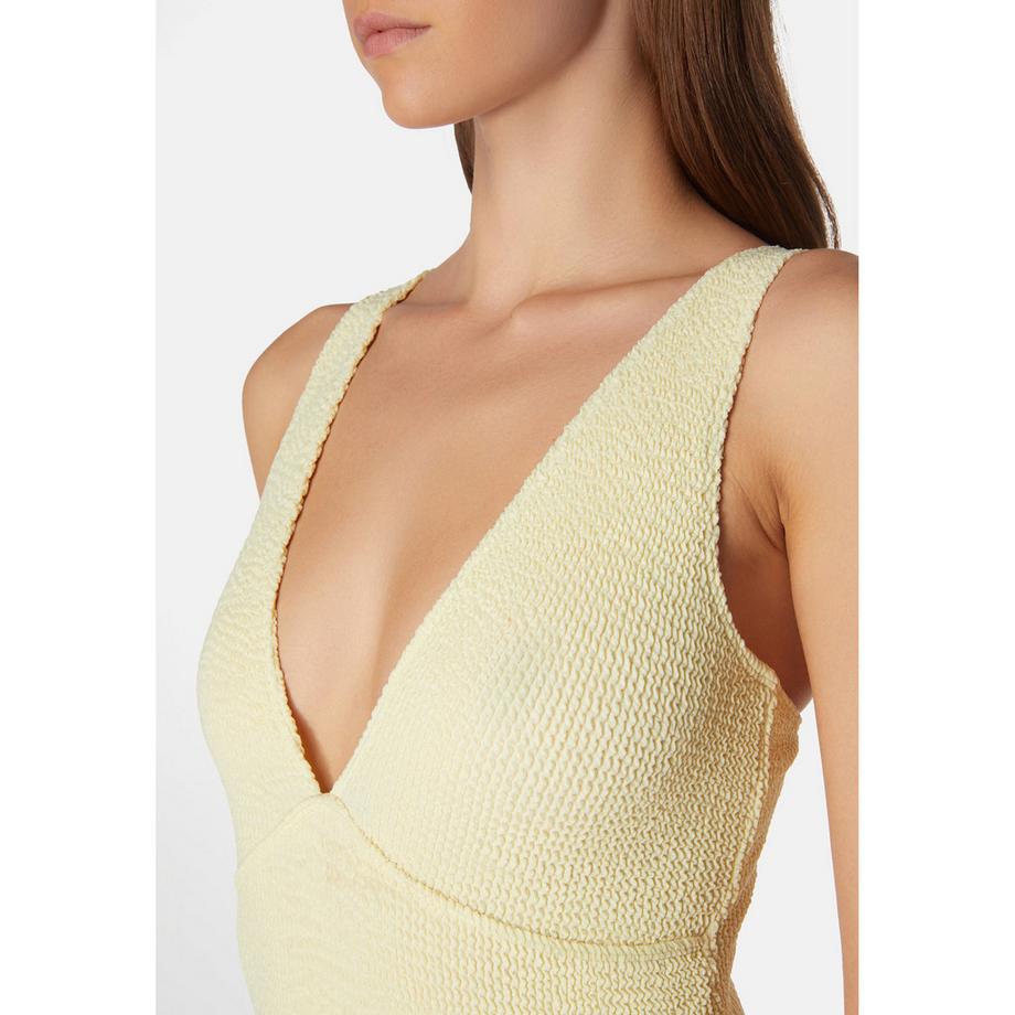 Sorbet Island Ariel Strukturierter Plunge Neck Badeanzug  