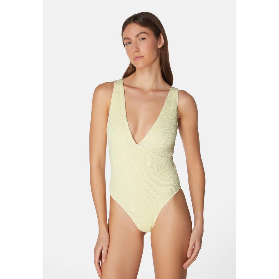 Sorbet Island Ariel Strukturierter Plunge Neck Badeanzug  