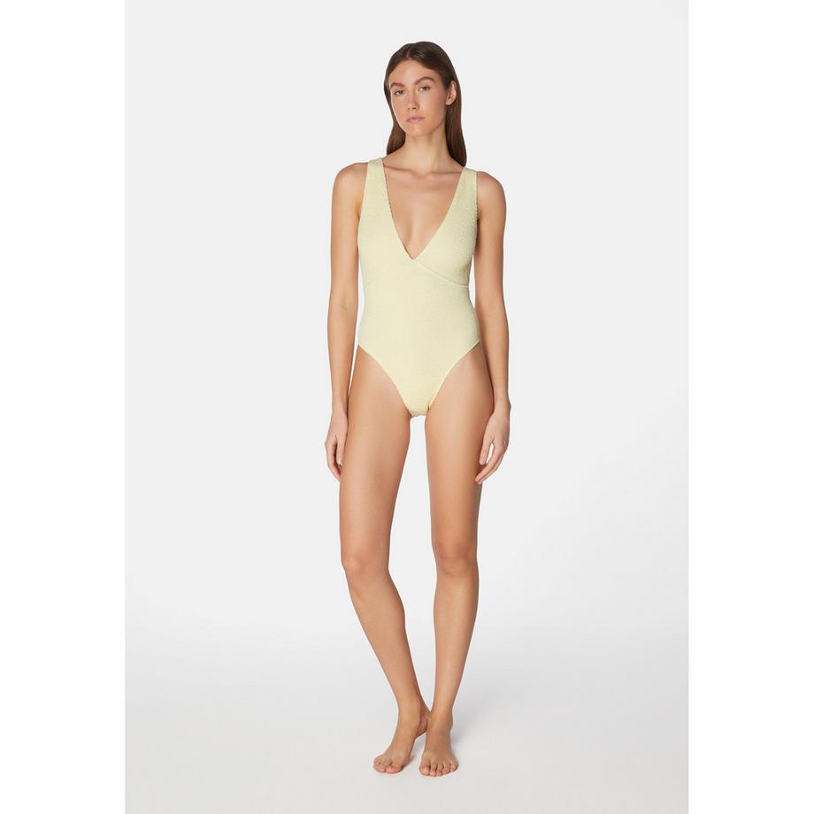 Sorbet Island Ariel Strukturierter Plunge Neck Badeanzug  