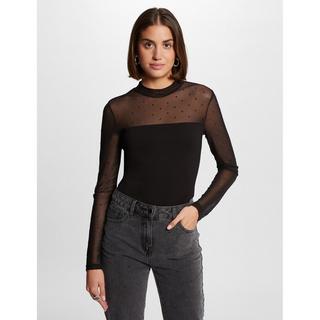 MORGAN T-shirt Maniche Lunghe Collo Alto con Strass  