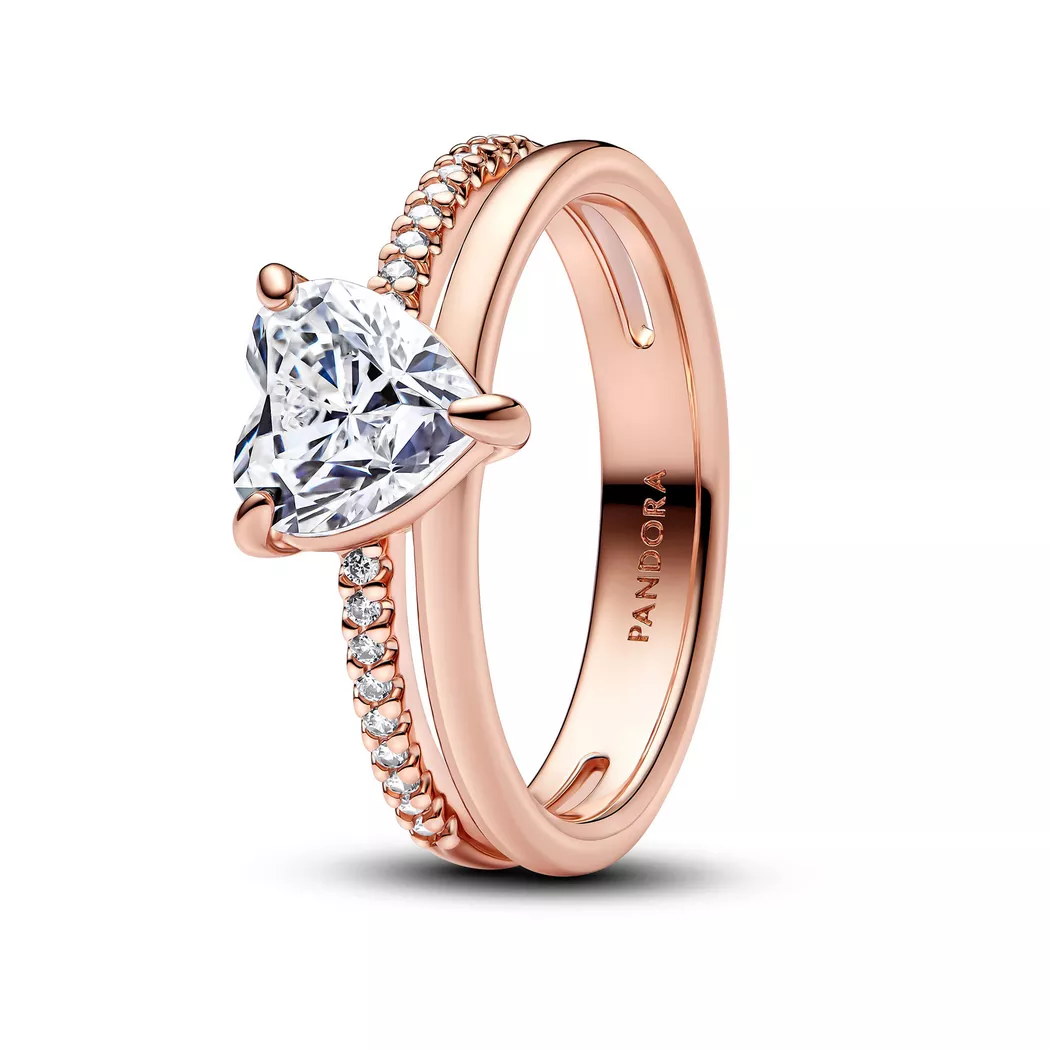 Pandora - Ring, Classic Stone, 56, Roségoldfarben