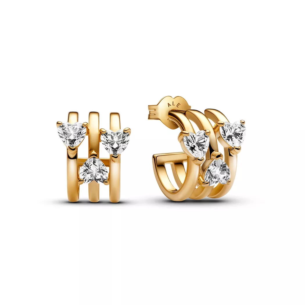 Pandora - Creolen, Classic Stone, One Size, Goldfarben