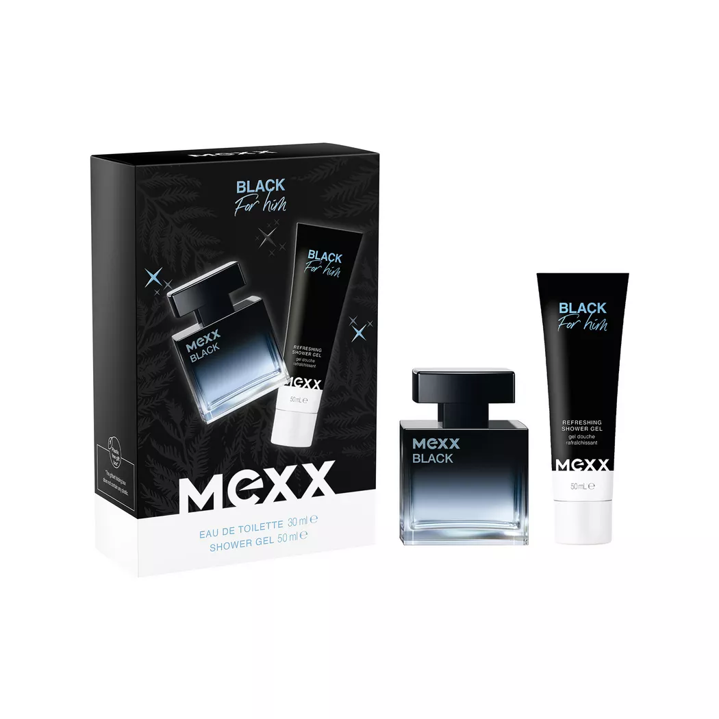 MEXX Black For Him Eau de Toilette Gift Set Black