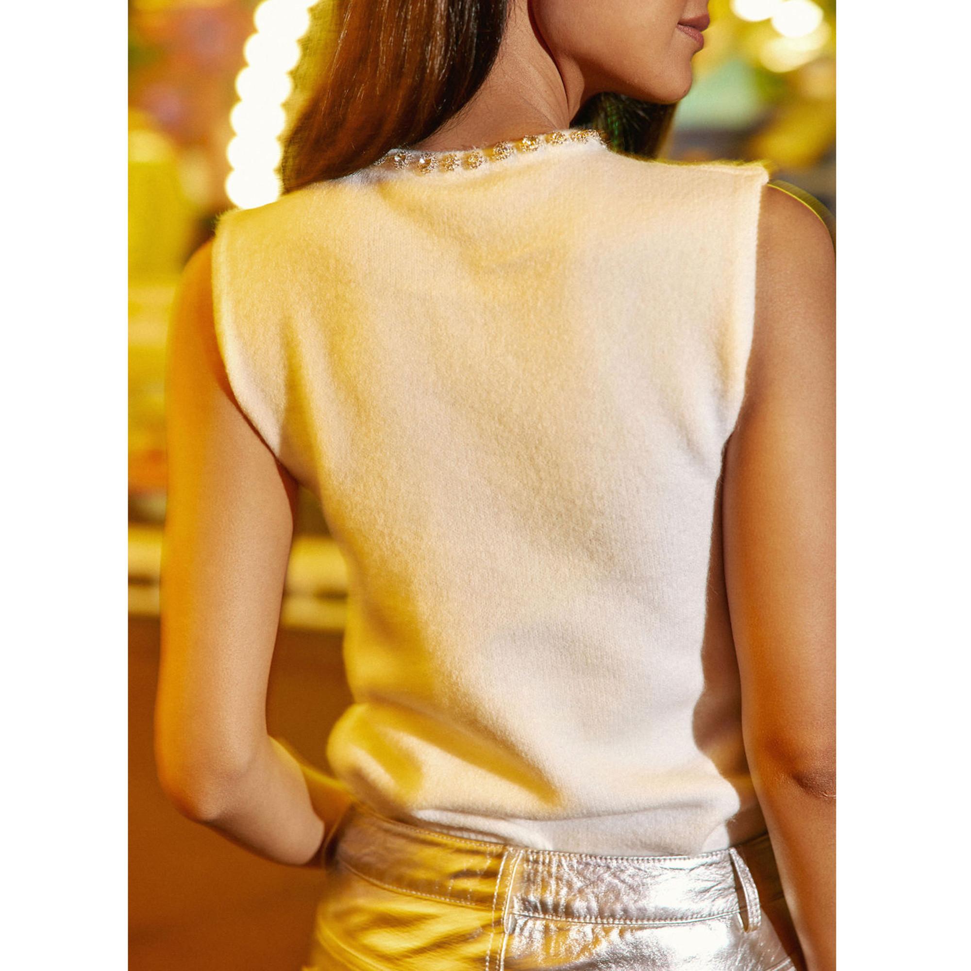 La Petite Etoile Ärmelloser Strickpullover mit Strass-Detail  