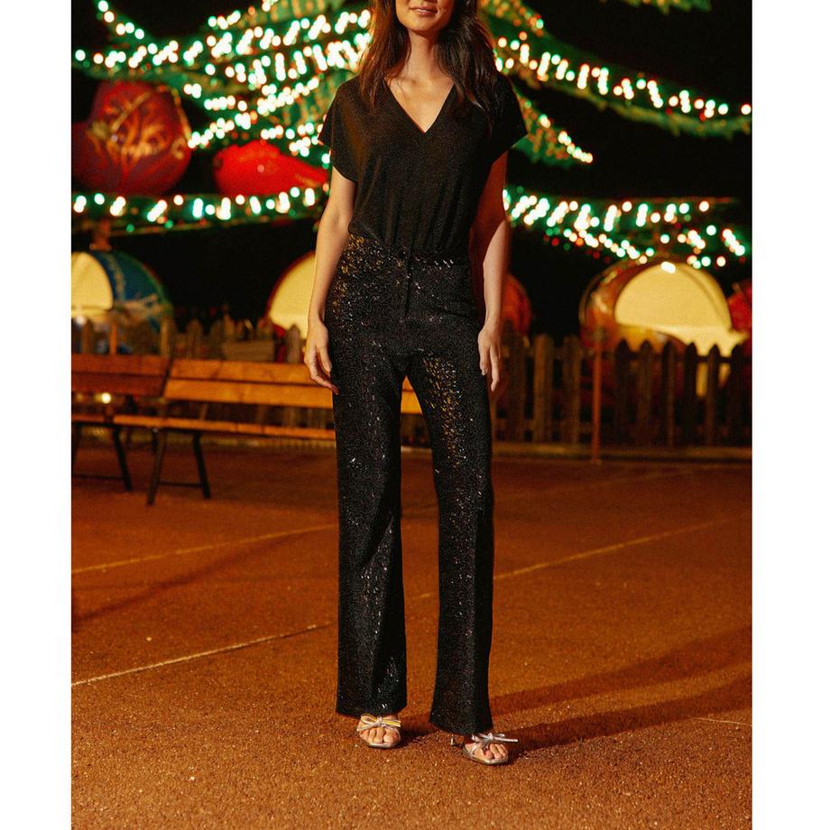 La Petite Etoile Pantalon Évasé à Paillettes  