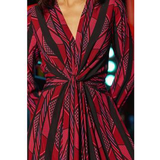 La Petite Etoile Robe Manches Longues Col V Imprimé Géométrique  