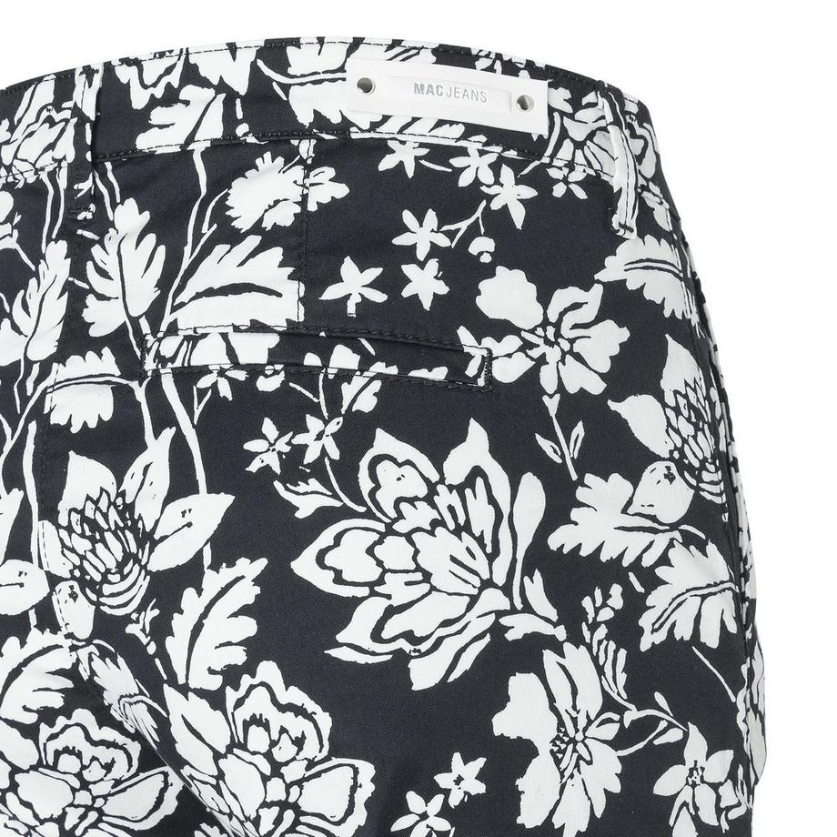 MAC Chino Turn Up Slim Fit Chinohose mit Blumenmuster  