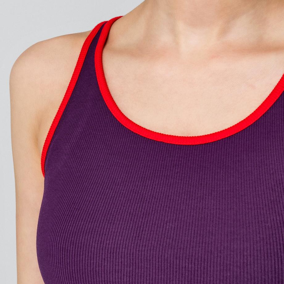 Manor Woman Canotta a costine con bordo a contrasto  