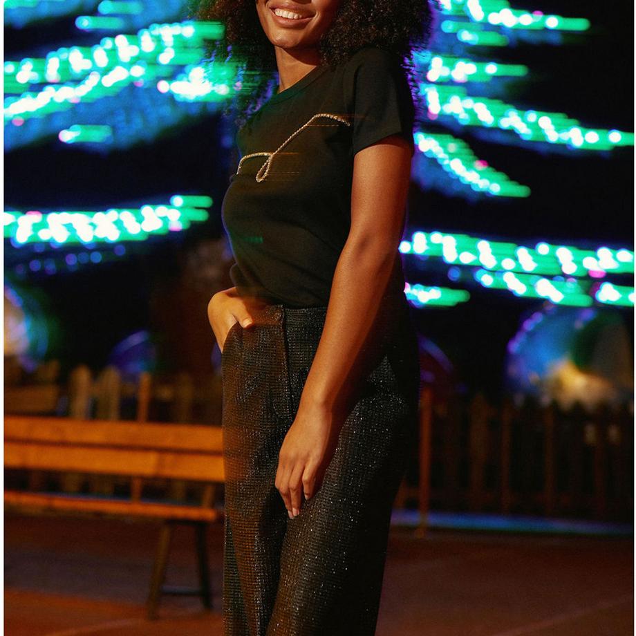 La Petite Etoile T-Shirt Decorazione Strass  