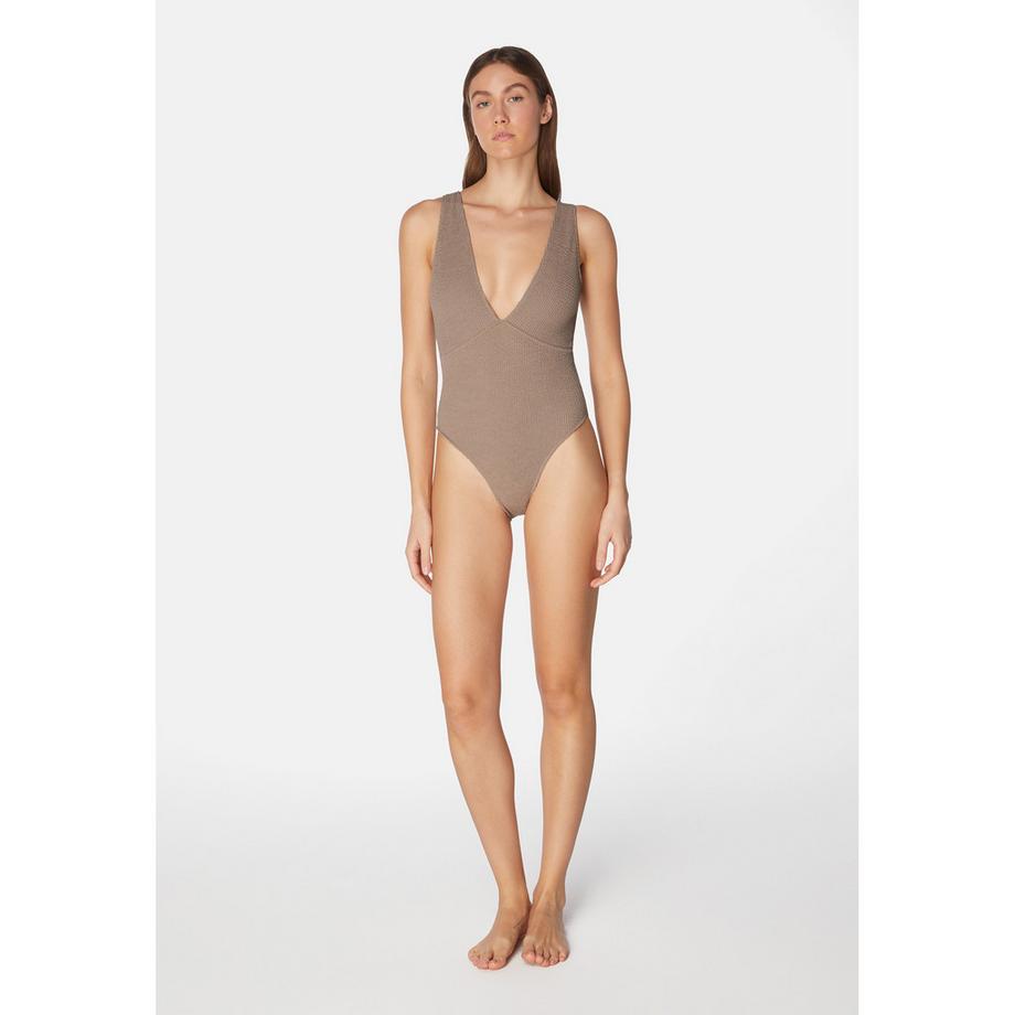 Sorbet Island Ariel Maillot de bain texturé décolleté plongeant  