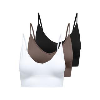 Only Lingerie Vicky Top Corto a Costine Scollo a V Confezione da 3  