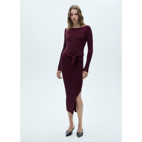 MANGO GOLETO Rippstrick Midi Kleid  