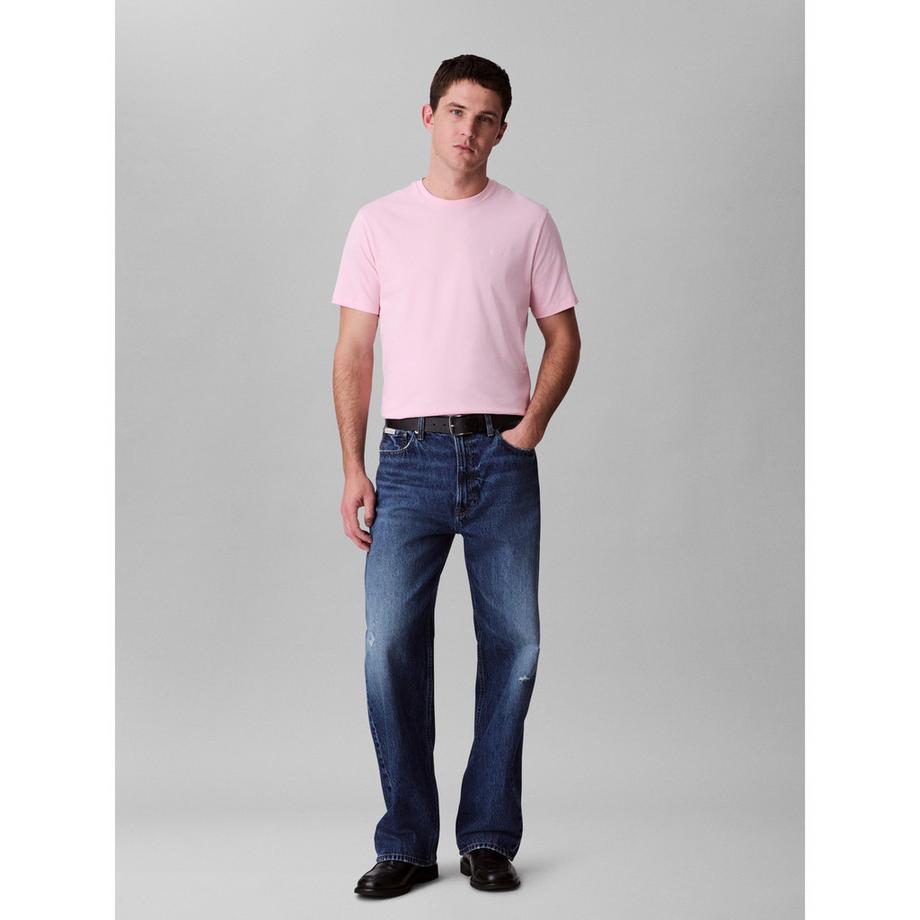 Calvin Klein Jeans SS Smooth Cotton Solid T-Shirt Girocollo  