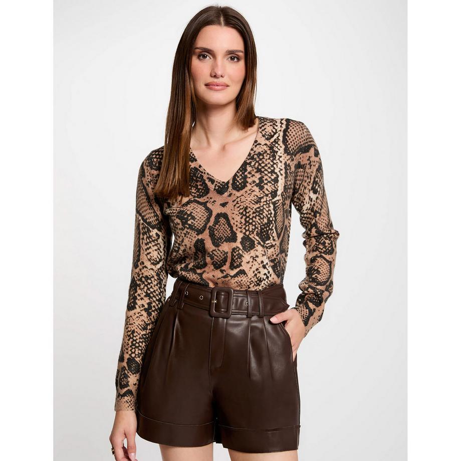 MORGAN Kunstleder Shorts mit Gürtel  