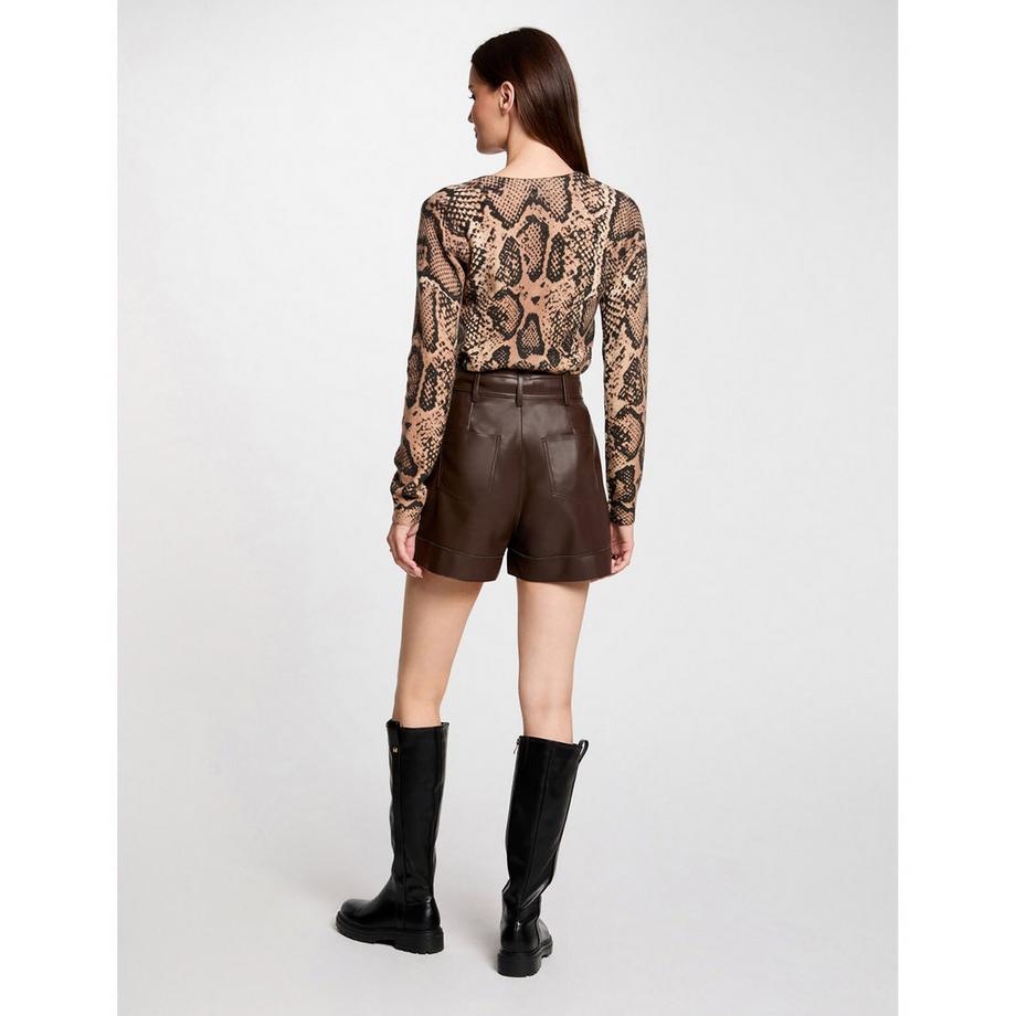 MORGAN Kunstleder Shorts mit Gürtel  