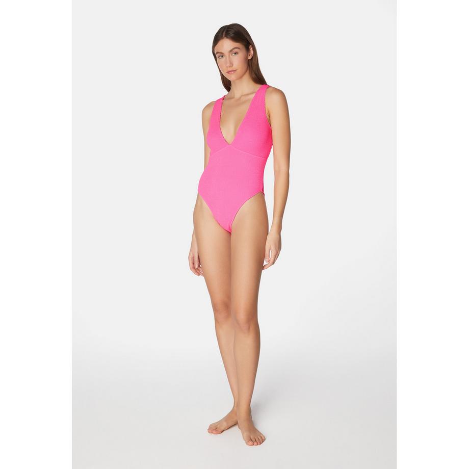 Sorbet Island Ariel Strukturierter Plunge Neck Badeanzug  