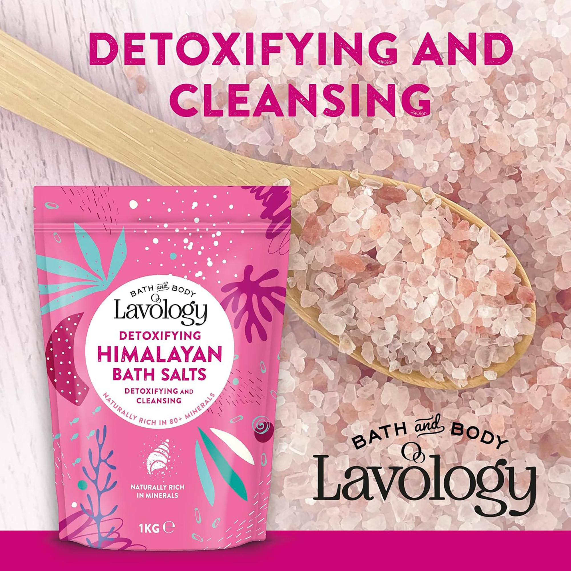 Lavology Himalayan Salt 1kg Sels de bain détoxifiants de l'Himalaya 