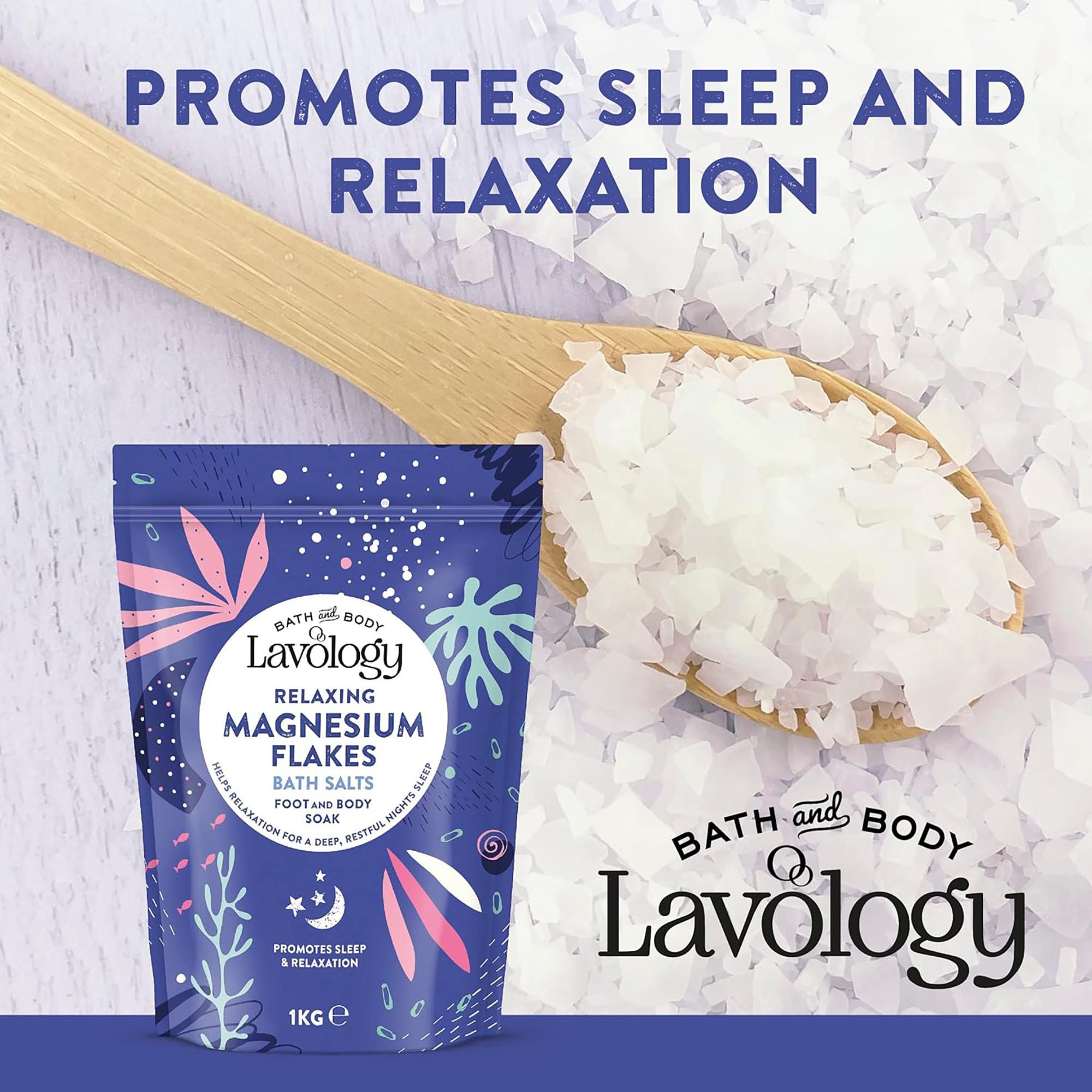 Lavology Magnesium Flakes 1kg Relaxing Magnesium Flakes Badesalte 