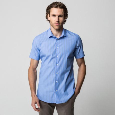 Manor Man Kurzarm Gestreiftes Hemd  