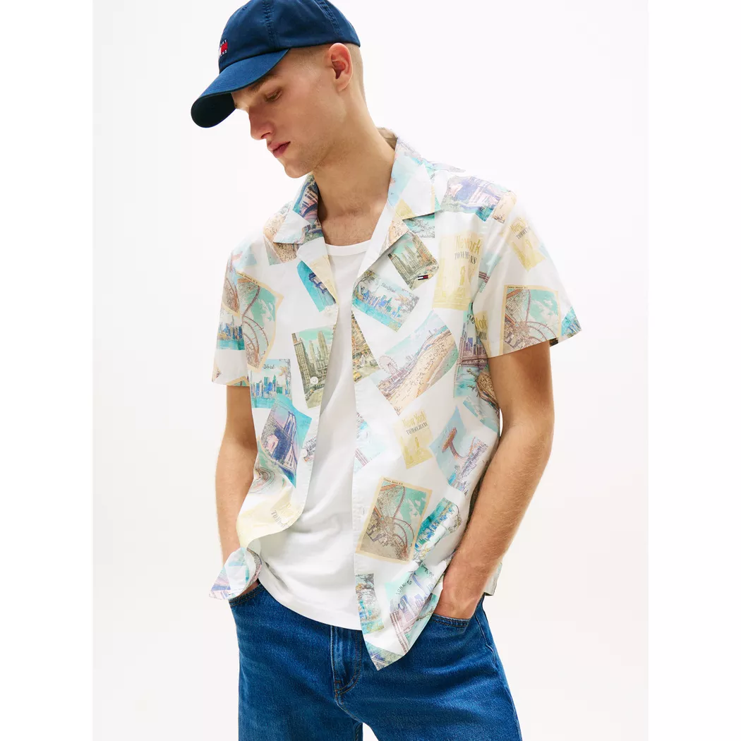 Tommy Jeans - Hemd, kurzarm, für Herren, Ecru, Größe M
