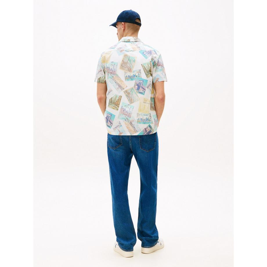 TOMMY JEANS TJM AOP Poplin Camp Kurzarmhemd  