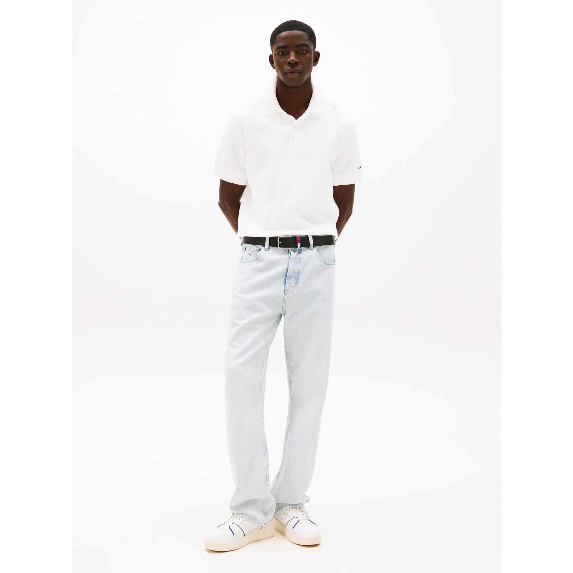 TOMMY JEANS Regular Waffle Script Polo Maniche Corte  