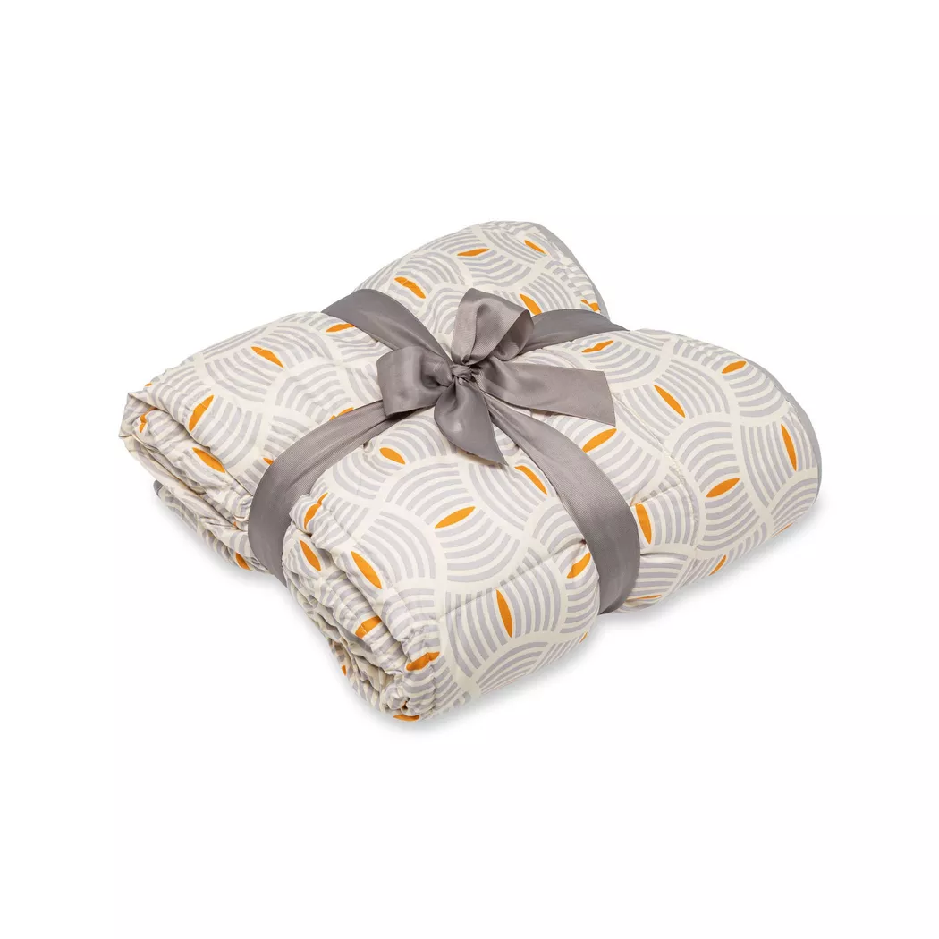 Manor - Leichtes Ganzjahres-Synthetikduvet, Leichtes Ganzjahres-Synthetikduvet Printed Recycled, 200 x 210 cm, Orange Bedruckt