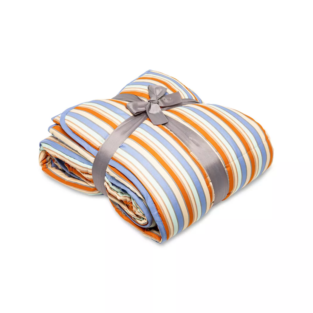 Manor - Leichtes Ganzjahres-Synthetikduvet, Leichtes Ganzjahres-Synthetikduvet Printed Recycled, 200 x 210 cm, Orange Bunt