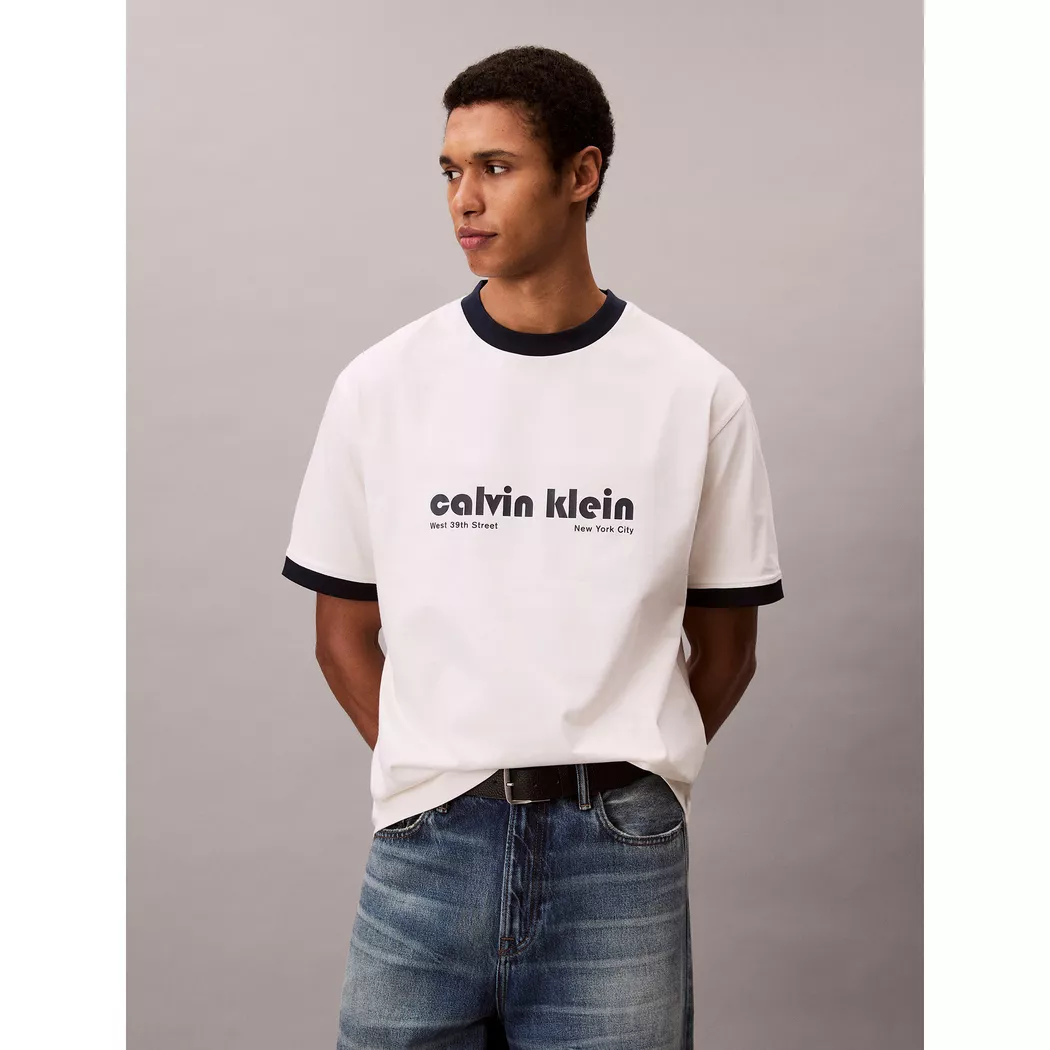 Calvin Klein Jeans T-shirt à Manches Courtes Lv04rb866g Oatmeal XL Homme 2