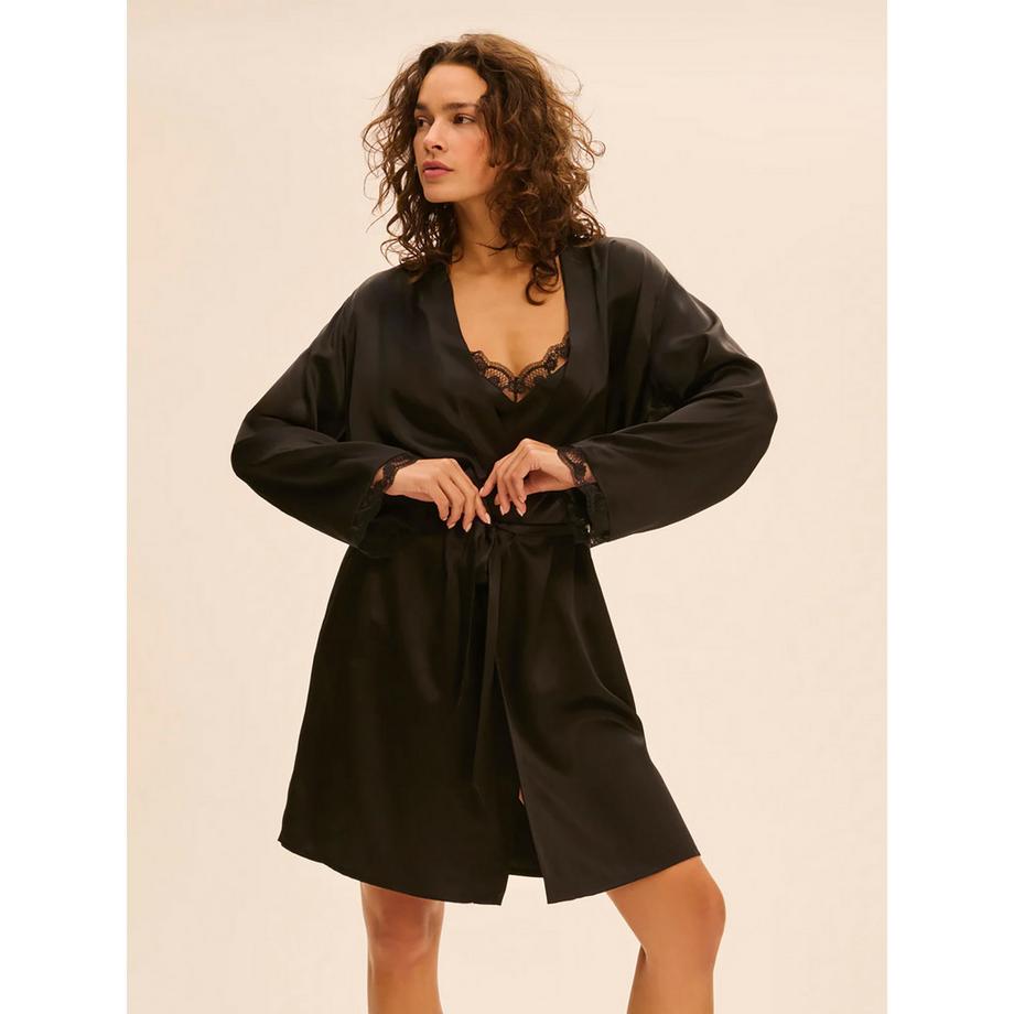 SIMONE PERELE Kimono avec Bordure en Dentelle  