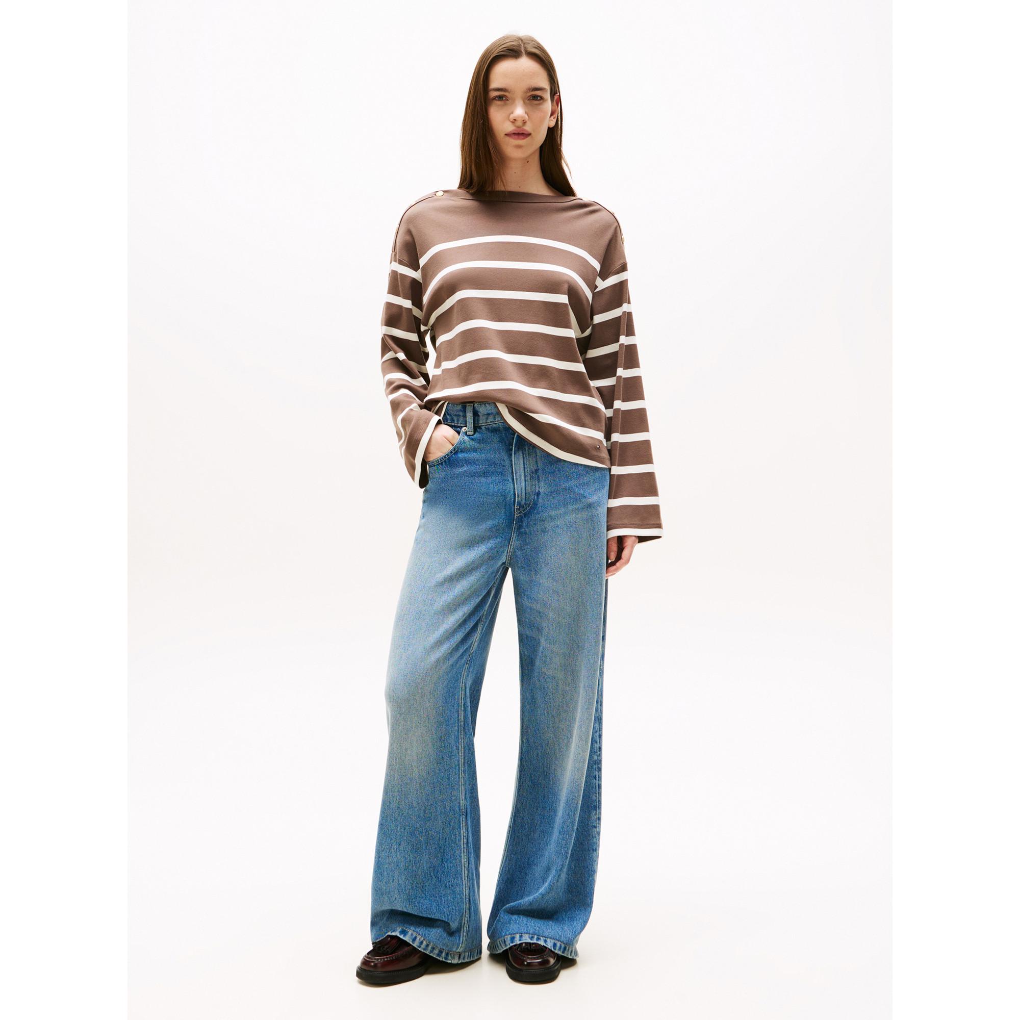 TOMMY HILFIGER Langarm T-Shirt mit U-Boot-Ausschnitt  
