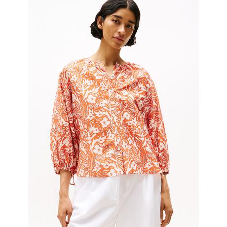 TOMMY HILFIGER Gemusterte V-Ausschnitt Bluse  