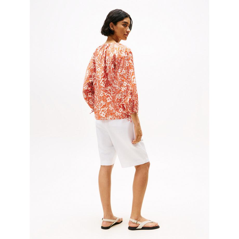 TOMMY HILFIGER Gemusterte V-Ausschnitt Bluse  