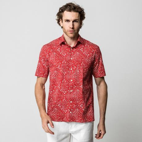 Manor Man Kurzarm Hemd All-Over-Print  