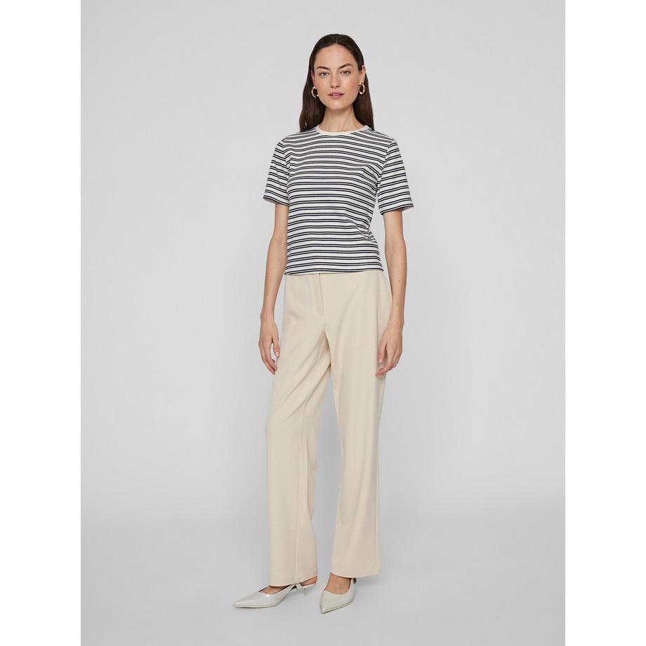 VILA T-shirt Côtelé Manches Courtes  