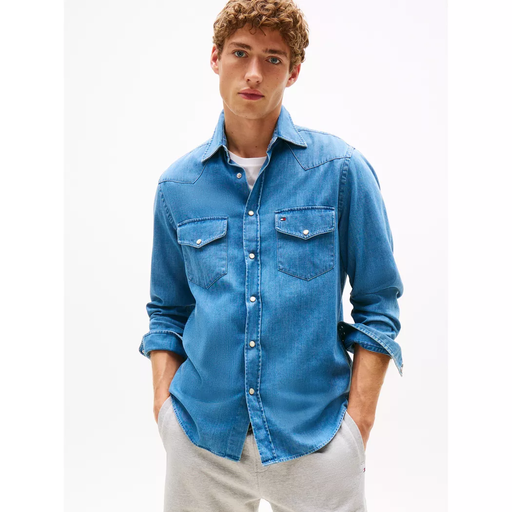 Tommy Hilfiger - Jeanshemd, langarm, für Herren, Blau Denim, Größe S