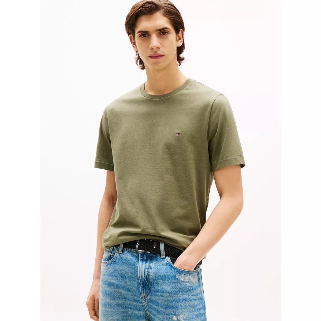 Tommy Hilfiger Essential Seasonal Regular Fit Solid Tee Herr, L, Battle Green