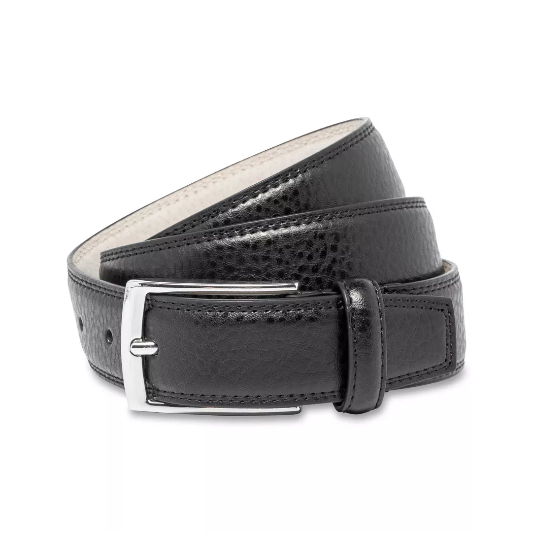 Manor Man - Ledergürtel, für Herren, Black, Größe 115