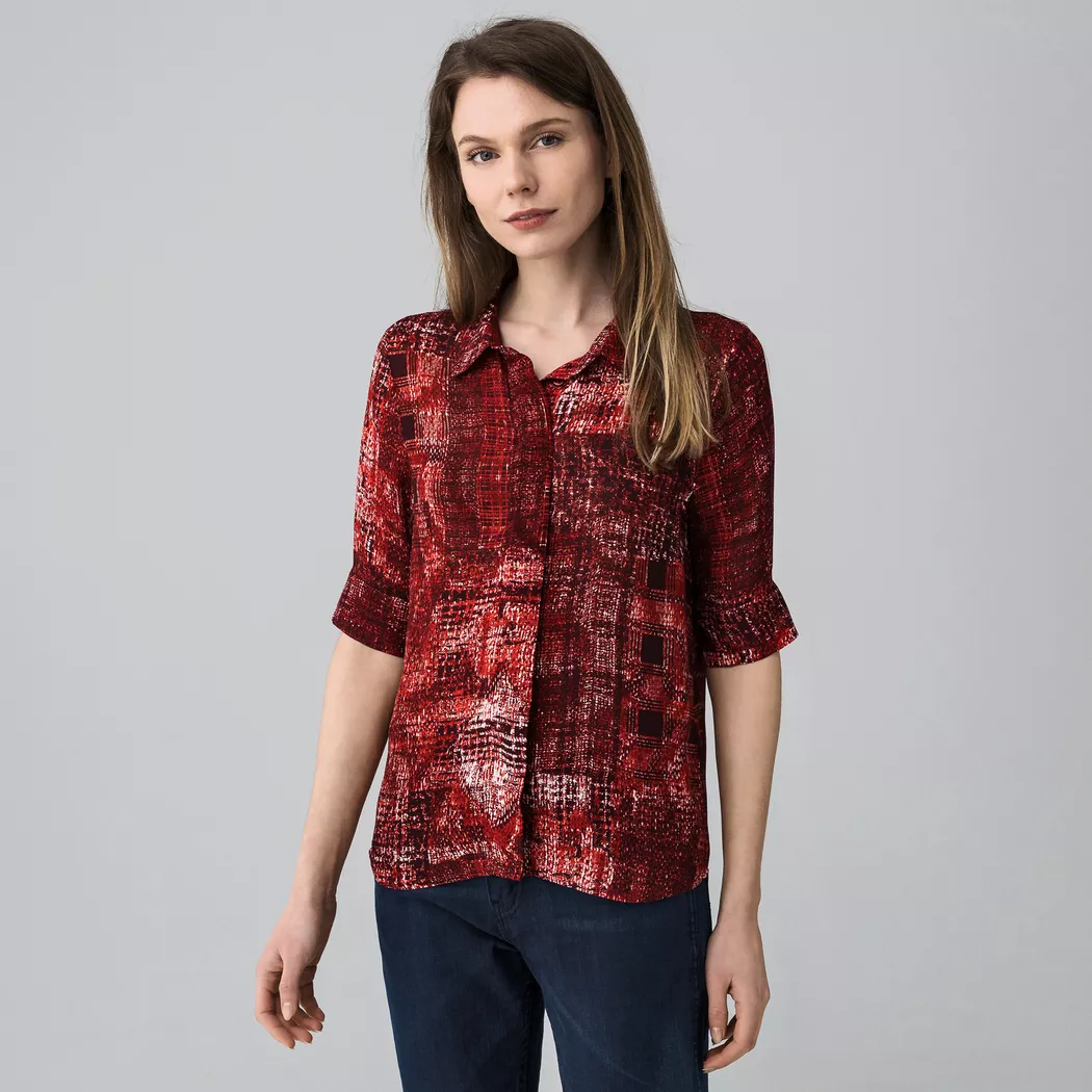 Manor Woman - Bluse, für Damen, Rot Bedruckt, Größe 36