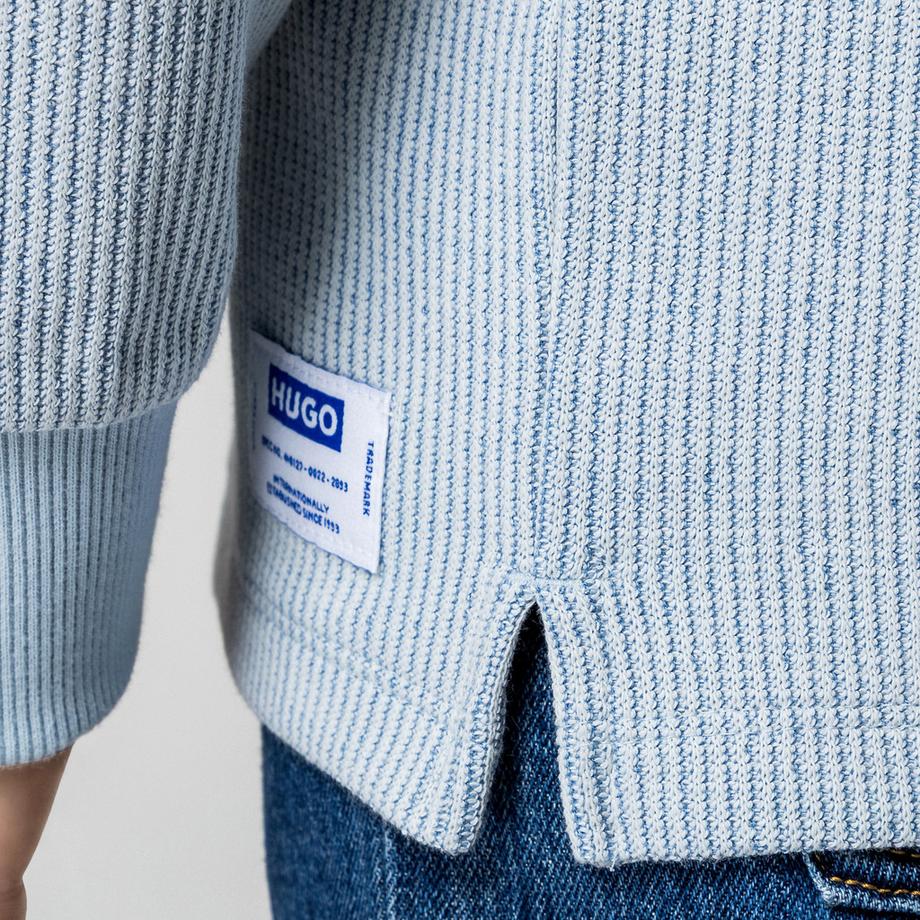 HUGO BLUE Nuwolo Felpa a coste girocollo  