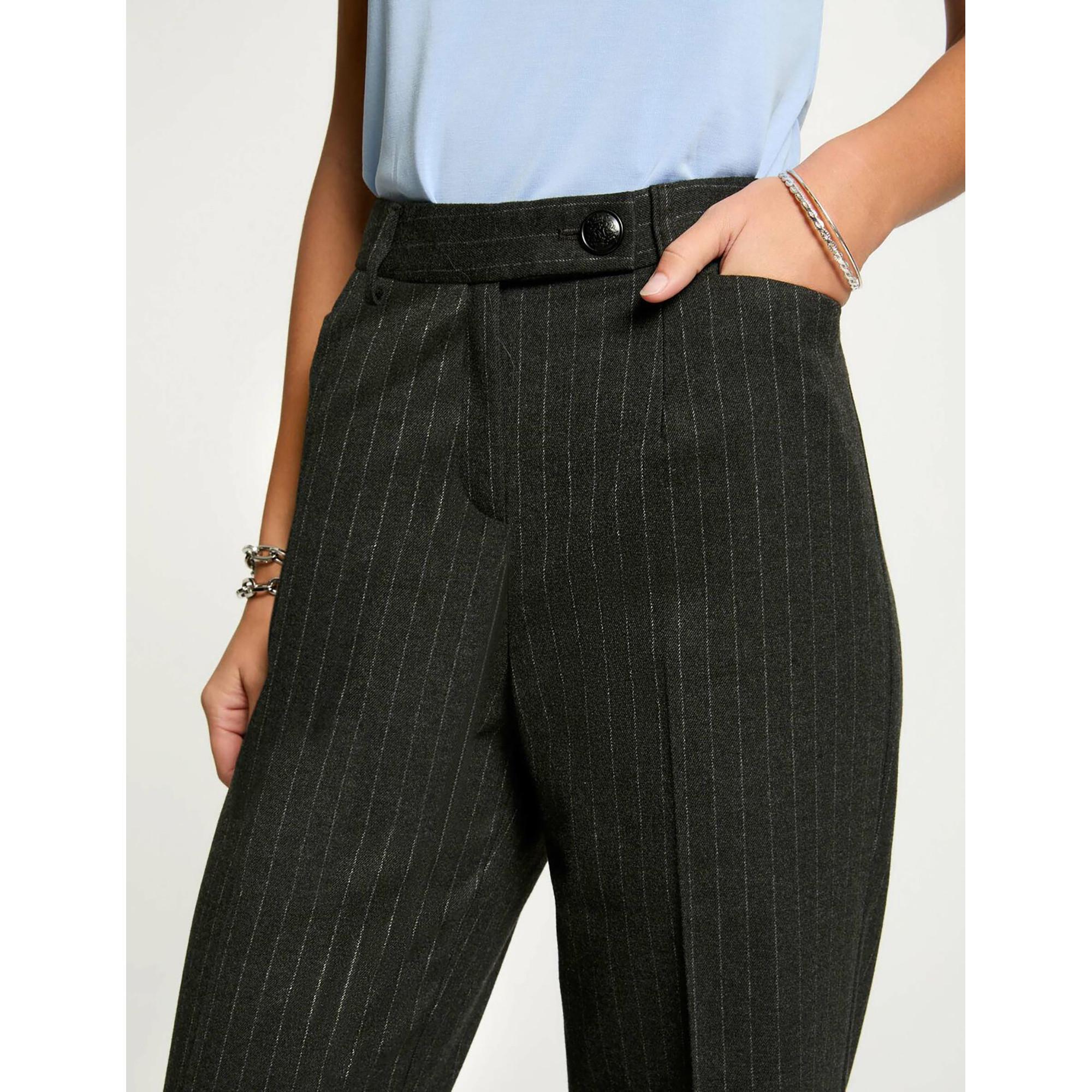 MORGAN Pantaloni gessati a gamba larga  