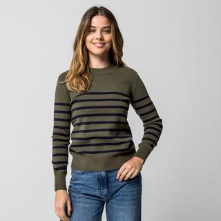 Manor Woman Gestreifter Pullover mit Knöpfen  