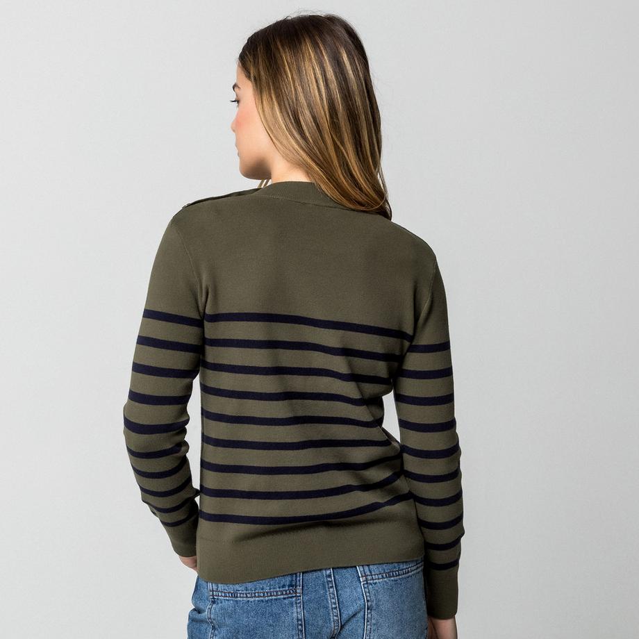 Manor Woman Pullover a righe con bottoni  