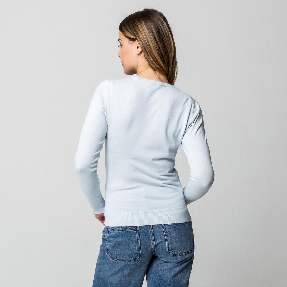 Manor Woman Pull en maille fine avec boutons décoratifs  