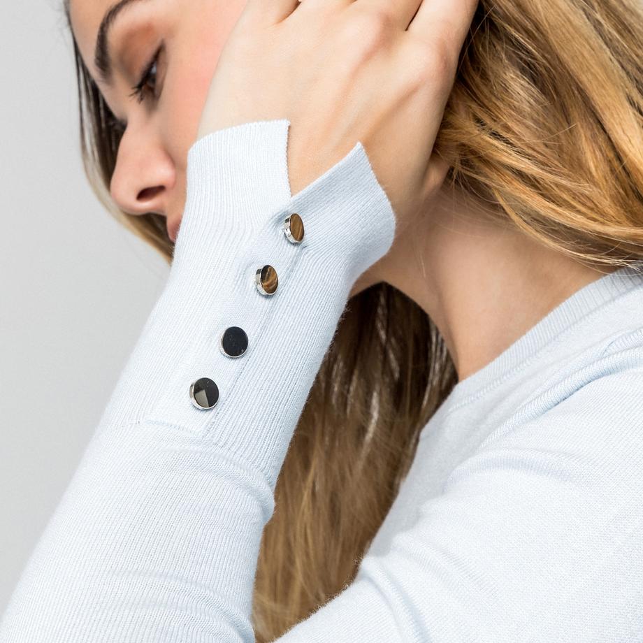 Manor Woman Pull en maille fine avec boutons décoratifs  