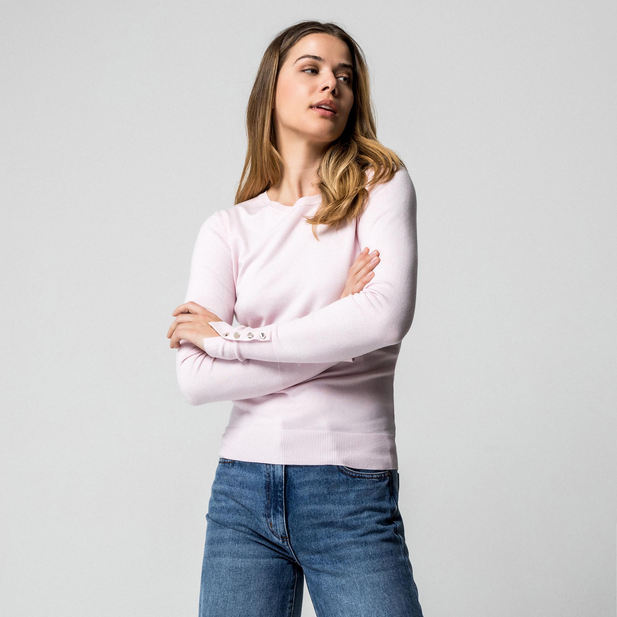 Manor Woman Pull en maille fine avec boutons décoratifs  