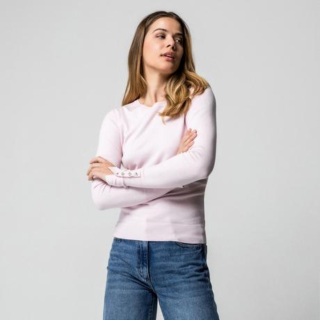 Manor Woman Pull en maille fine avec boutons décoratifs  