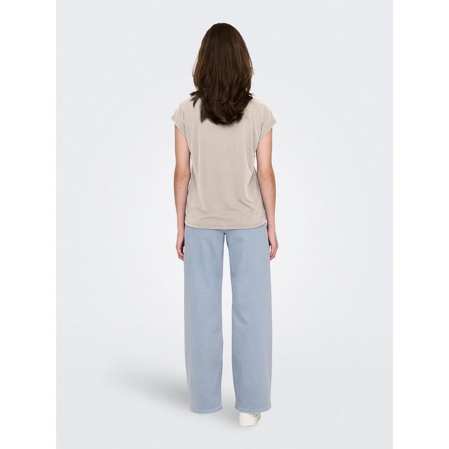 ONLY V-Ausschnitt Kurzarm T-Shirt  