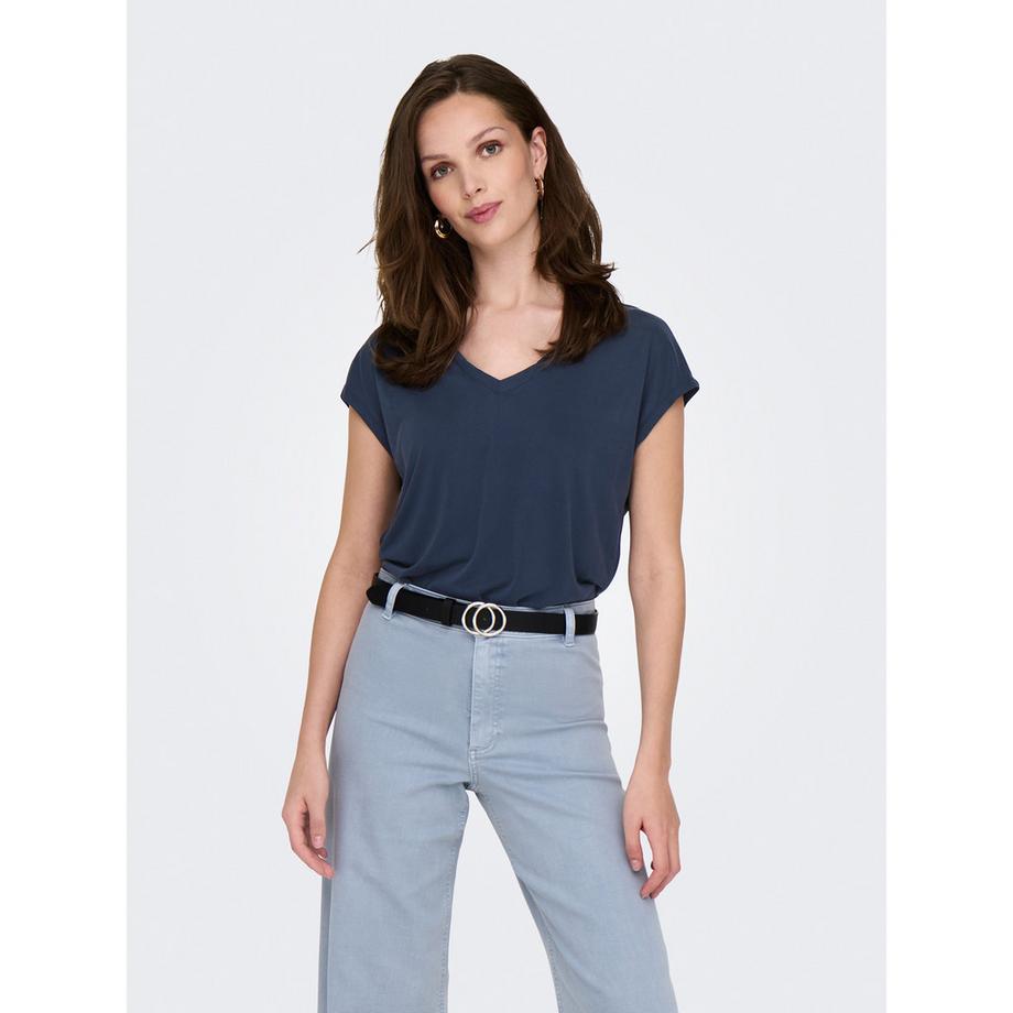 ONLY V-Ausschnitt Kurzarm T-Shirt  